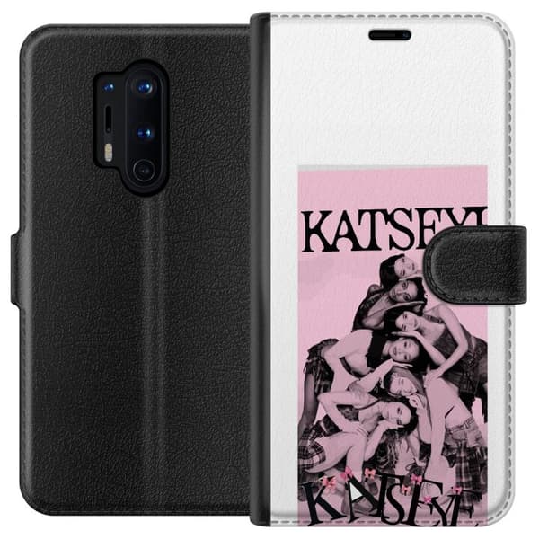 Kompatibelt Plånboksfodral till OnePlus 8 Pro kattöga rosa