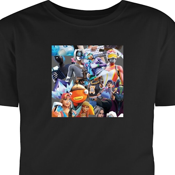 T-shirt til Voksen | Klassisk Voksen T-shirt Fortnite sort XXL