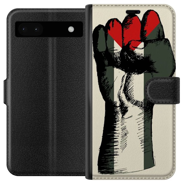 Google Pixel 6a Lompakkokotelo Käsi sidottu Palestinan väreihin - voimakas symboli vapausliikkeelle