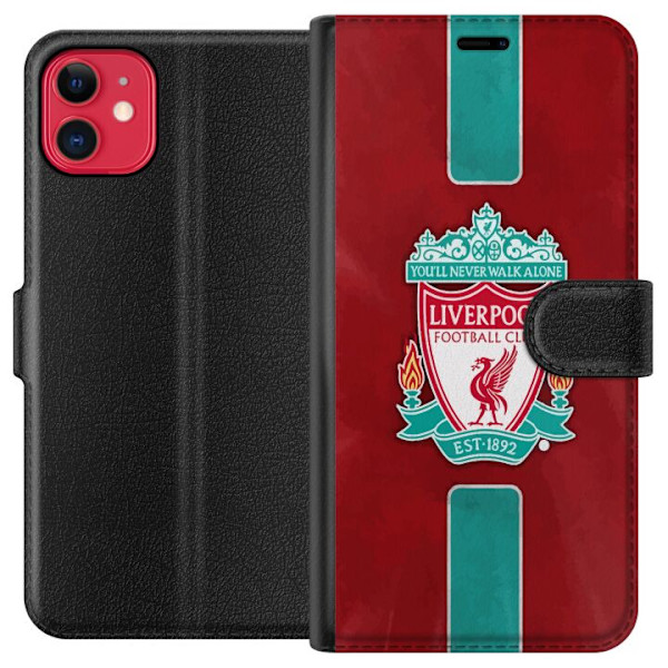 Apple iPhone 11 Plånboksfodral Liverpool FC – Klassisk Fotbollsstolthet i Rött