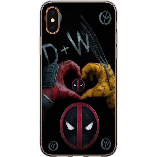 Apple iPhone XS Genomskinligt Skal Deadpool & Wolverine Kärle