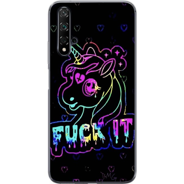 Huawei nova 5T Gennemsigtig cover Fuck it Unicorn