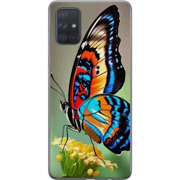 Samsung Galaxy A71 Gennemsigtig cover Sommerfugl Natur Sommer Motiv Vinger Farverig Design Populær Dekoration Grafisk Eksotisk Tema