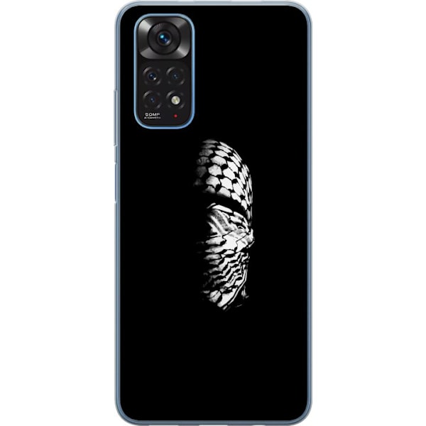 Xiaomi Redmi Note 11S Läpinäkyvä kuori Keffiyeh-kuviointi - klassinen palestiinalainen mustavalkoinen shaali, jolla on kulttuurinen merkitys