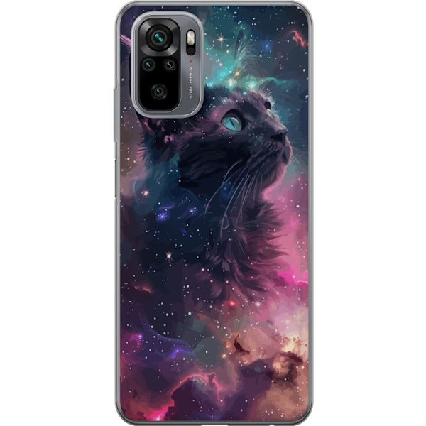 Xiaomi Redmi Note 10 Genomskinligt Skal Katten i Galaxen