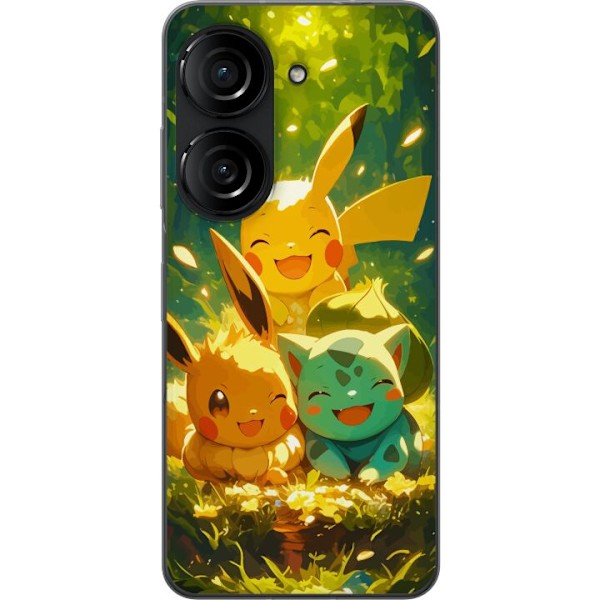 Asus Zenfone 10 Läpinäkyvä kuori Pixelmonster pelityyli - v