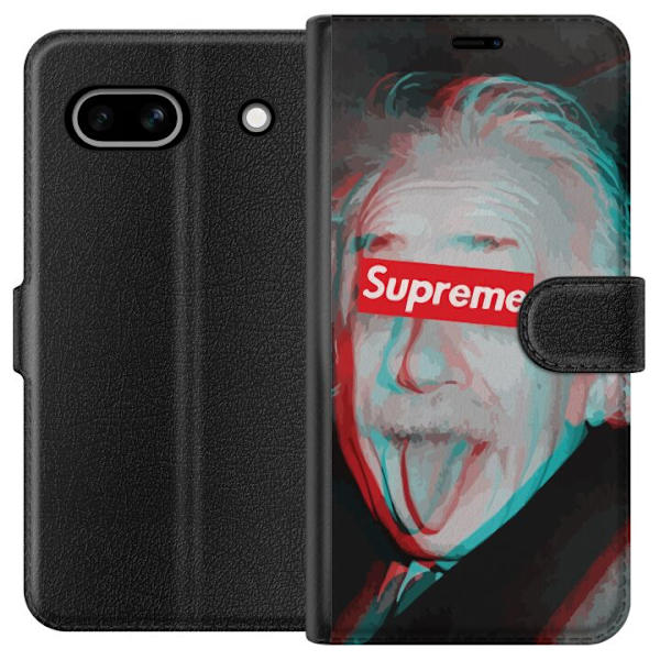 Google Pixel 7a Plånboksfodral Supreme Albert Einstein 3D Motiv Streetwear Design Populär Vetenskap Ikoniskt Grafiskt Urban Art