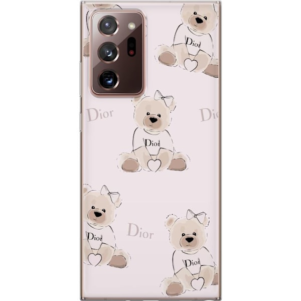 Samsung Galaxy Note20 Ultra Läpinäkyvä kuori Teddy Dior Vibes - ylellinen nalle muotityyliin