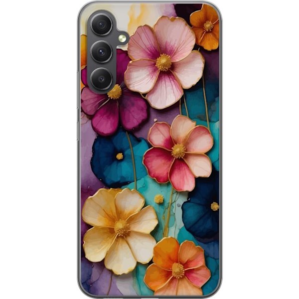 Samsung Galaxy A25 Läpinäkyvä kuori Kukat Värit