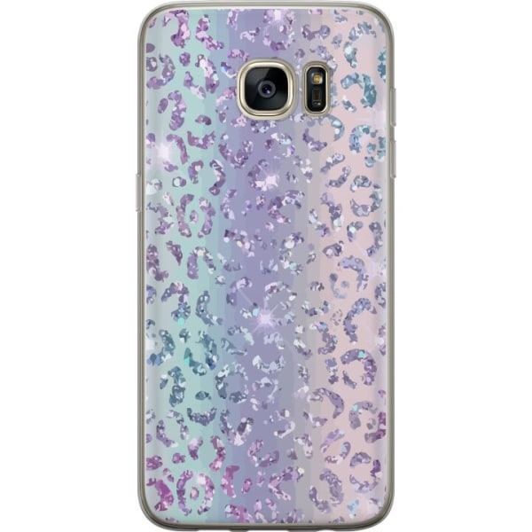 Samsung Galaxy S7 edge Genomskinligt Skal Glitter Leopard