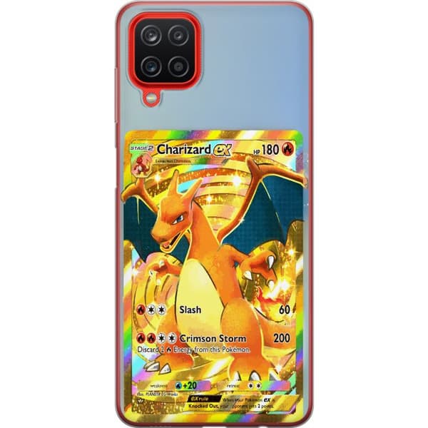 Kompatibelt Mobildeksel til Samsung Galaxy A12 GyllenCharizard EX samlerkort med regnbueeffekter gull