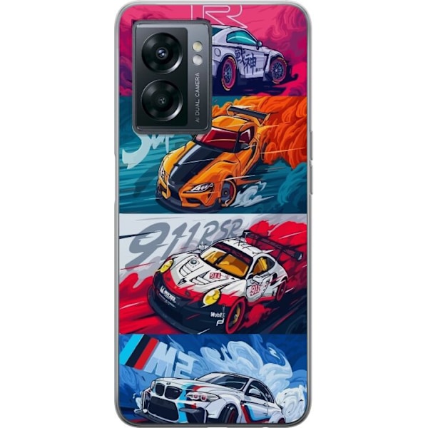 OnePlus Nord N300 Läpinäkyvä kuori Nopeat Autot - Piirretty