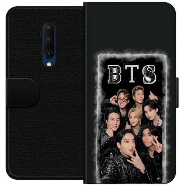 Kompatibel Tegnebogsetui til OnePlus 7T Pro BTS-medlemmer poserer sammen i sorte outfits for en selfie sort