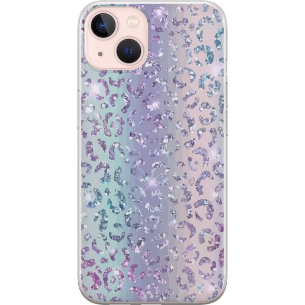 Apple iPhone 13 Gjennomsiktig deksel Glitter Leopard