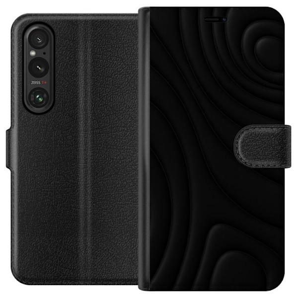 Sony Xperia 1 V Lompakkokotelo Tummat Aallot