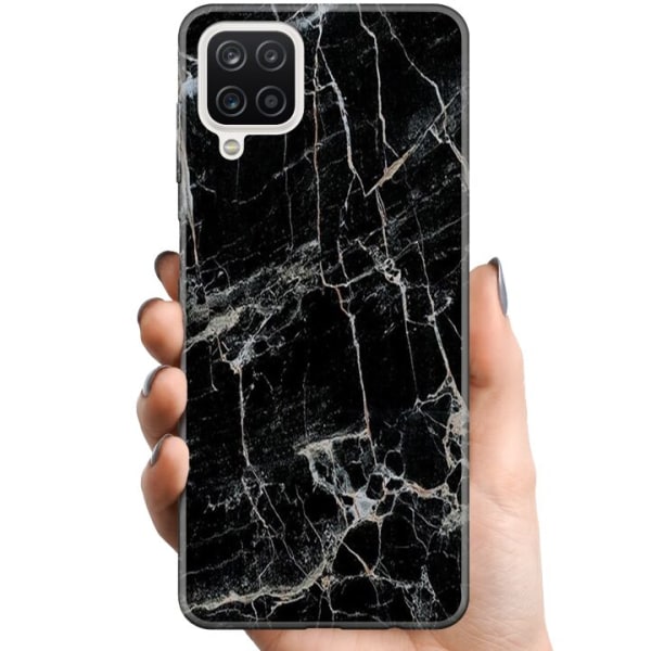 Samsung Galaxy A12 TPU Mobildeksel Svart marmor