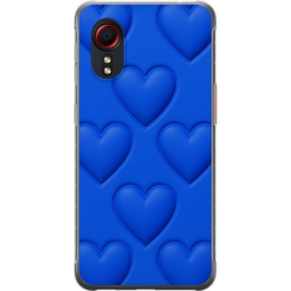 Samsung Galaxy Xcover 5 Gennemsigtig cover Blå Hjerter