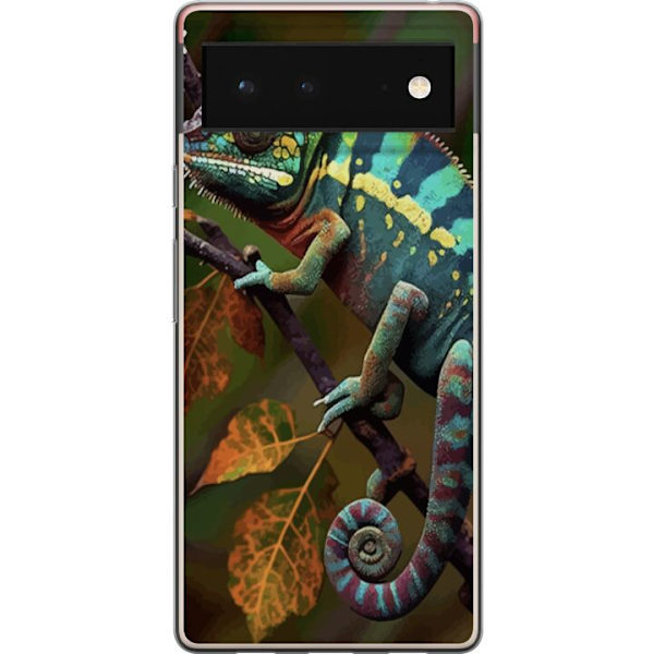 Google Pixel 6 Genomskinligt Skal Ödla Grafisk Streetwear Design Djurmönster Modern Urban Stil Populärt Motiv Kreativ Art Trend