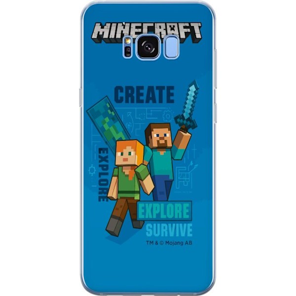 Samsung Galaxy S8 Läpinäkyvä kuori Minecraft Luolastot