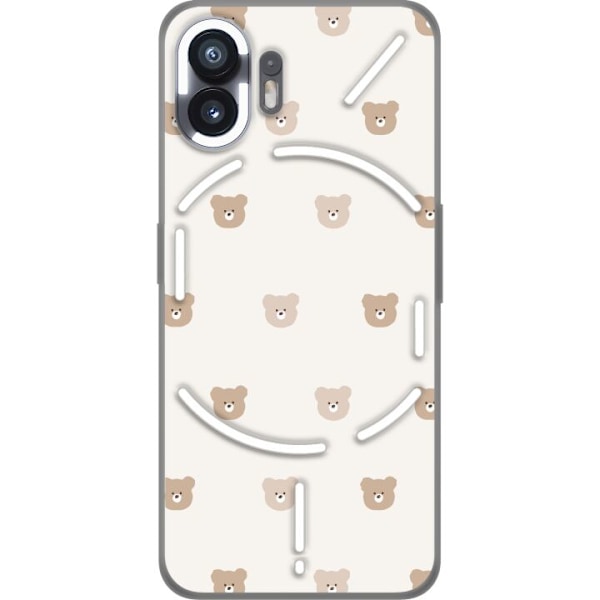 Nothing Phone (2) Läpinäkyvä kuori Teddy-tausta - söpöt teddykarhut pehmeällä taustalla