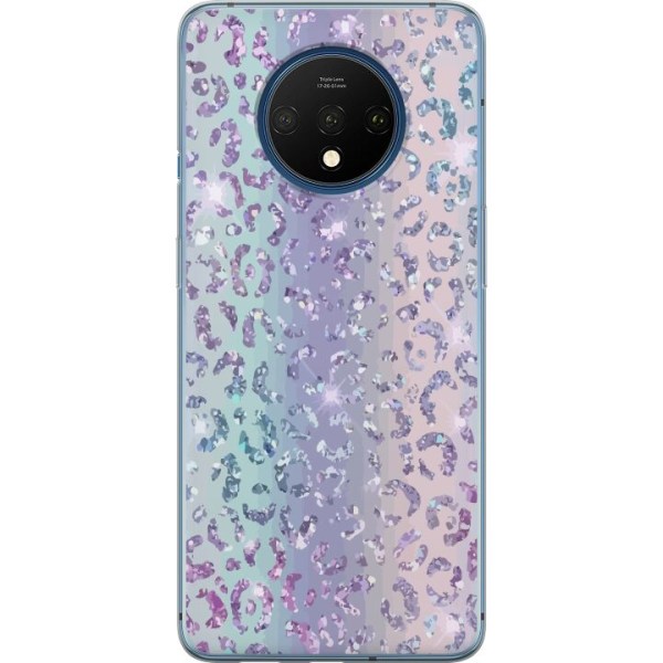 OnePlus 7T Gennemsigtig cover Glitter Leopard