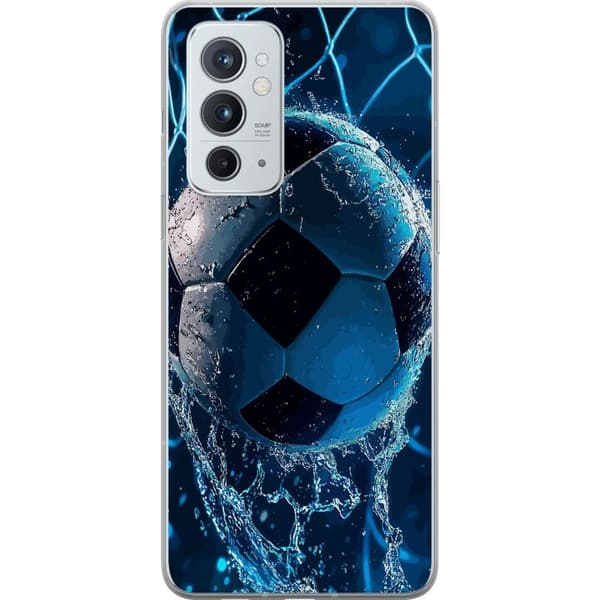 Kompatibelt Mobildeksel til OnePlus 9RT 5G Nærbilde av ball med blått vannsprut og dynamisk bakgrunn blå