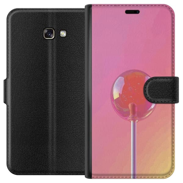 Kompatibel Tegnebogsetui til Samsung Galaxy A3 (2017) Blank lyserød pinde mod blød pastelbaggrund pink