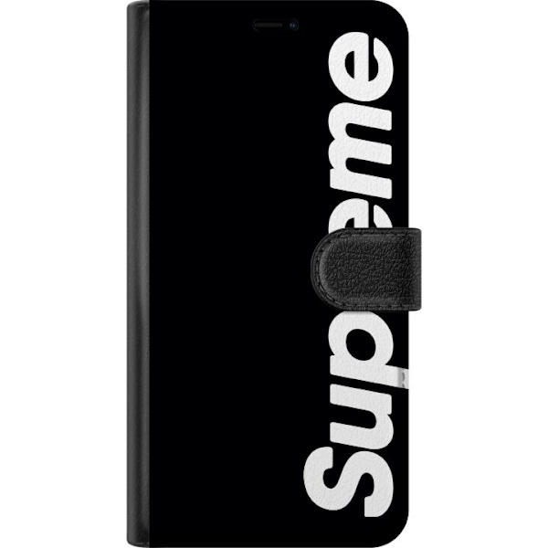 OnePlus 6T Tegnebogsetui Supreme Sort Hvid Streetwear Design Klassisk Modeikon Trend Urban Stil Grafiskt Motiv Populær