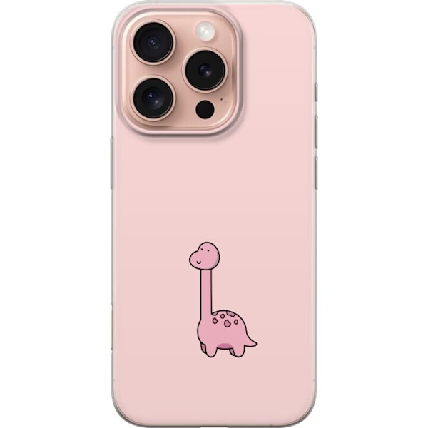 Apple iPhone 16 Pro Läpinäkyvä kuori Pinkki dinosaurus