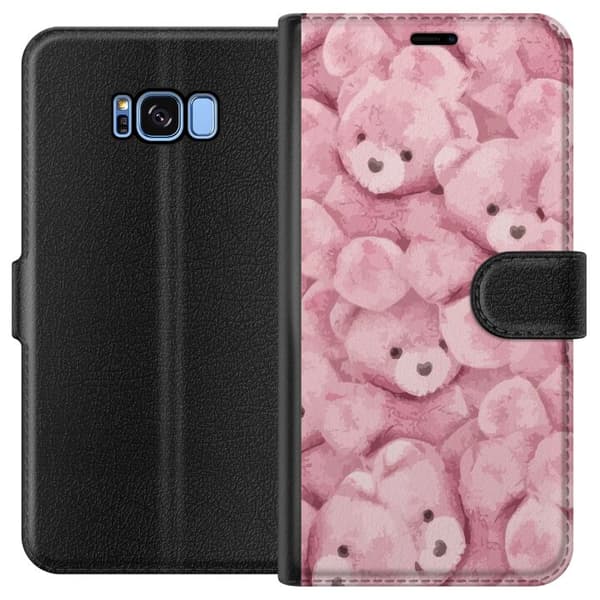 Kompatibelt Plånboksfodral till Samsung Galaxy S8 Pink Teddy