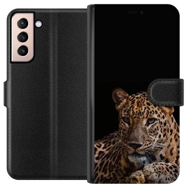 Kompatibelt Plånboksfodral till Samsung Galaxy S21 Leopard