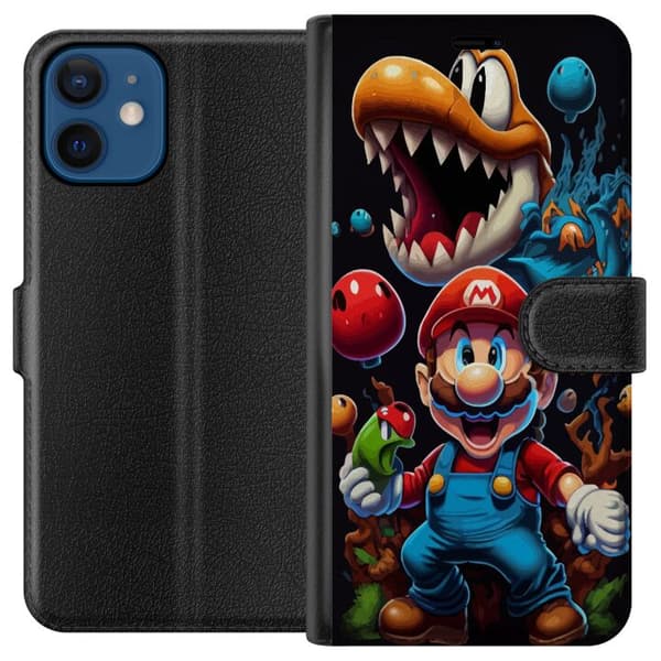 Kompatibelt Plånboksfodral till Apple iPhone 12 mini Super Mario