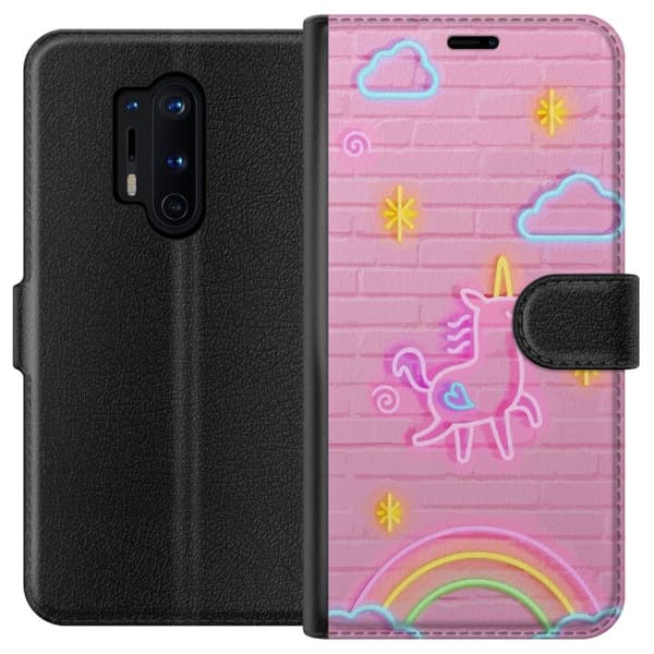 Kompatibelt Plånboksfodral till OnePlus 8 Pro Enhörning Neon