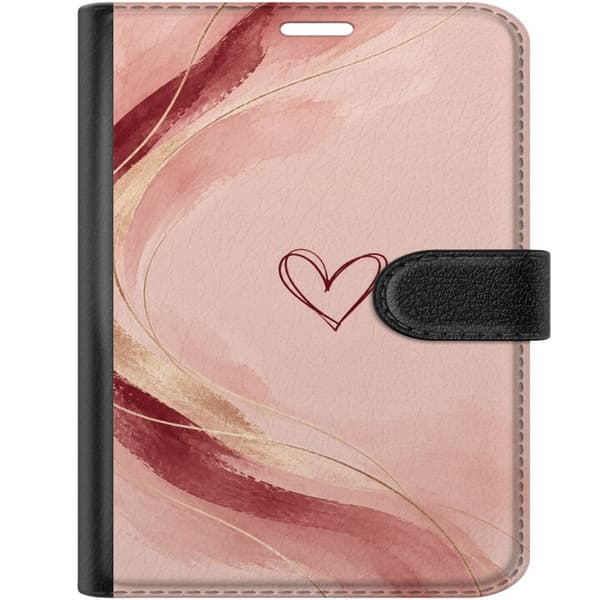 Kompatibel Tegnebogsetui til Apple iPhone Duo Rosenhjärta pink