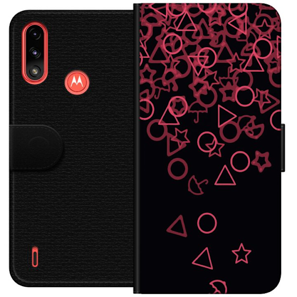 Motorola Moto E7 Power Tegnebogsetui Squid Game Ikoner Serie Design Populært TV Spil Ikoner Grafisk Motiv Asiatisk Trend Dramaserie