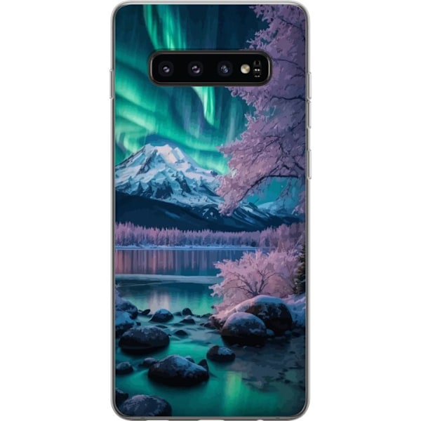 Samsung Galaxy S10 Genomskinligt Skal Norrsken