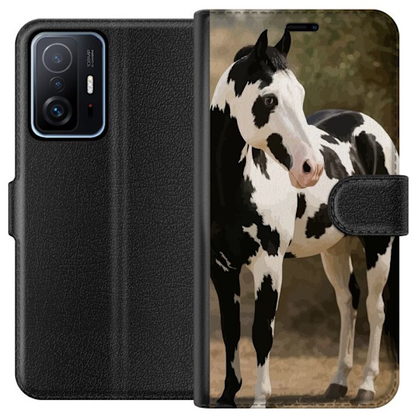 Xiaomi 11T Tegnebogsetui Smuk Hest - elegant illustration af h