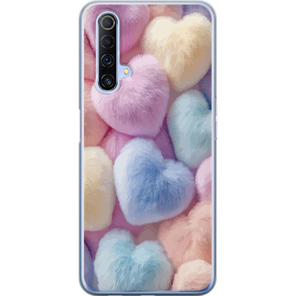Realme X50 5G Genomskinligt Skal Hjärtan Kärlek Grafisk Design Romantiskt Motiv Populärt Symbol Grafiskt Mönster Dekoration
