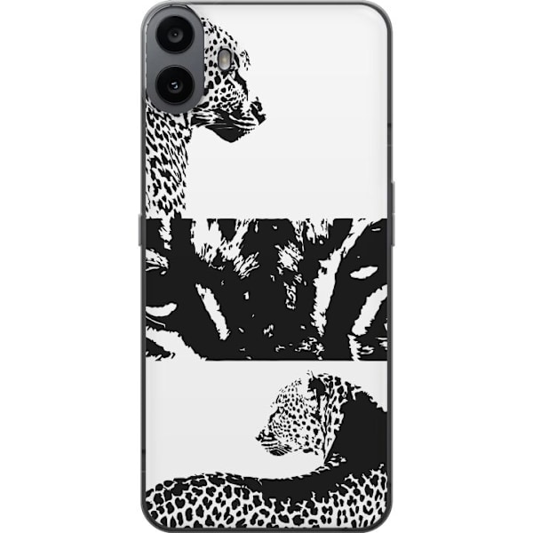 Nothing CMF Phone 1 Läpinäkyvä kuori Leopard Faces