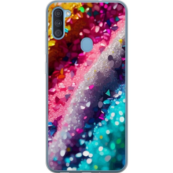 Samsung Galaxy A11 Gennemsigtig cover Glitter