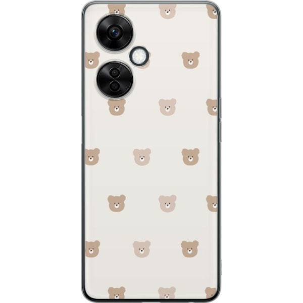 OnePlus Nord CE 3 Lite Läpinäkyvä kuori Teddy-tausta - söp