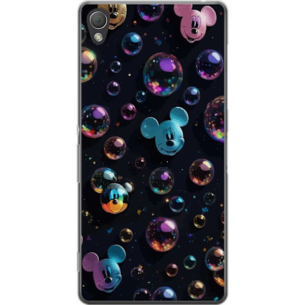 Sony Xperia Z3 Genomskinligt Skal Musse Pigg Disney Bubblor Design Roligt Motiv Populär Disneyfigur Tecknad Serie Barnklassiker