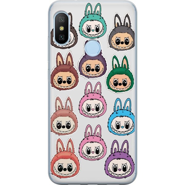 Xiaomi Mi A2 Lite Genomskinligt Skal Labubu Macaron Monster