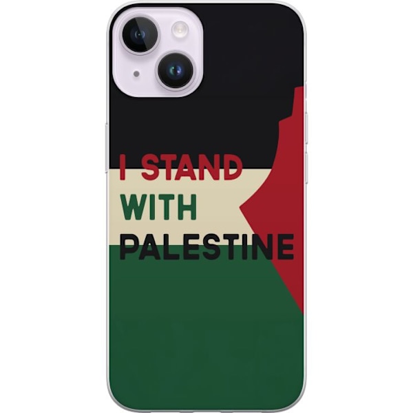 Apple iPhone 14 Plus Genomskinligt Skal Stand with Palestine – solidaritetsdesign med starkt budskap