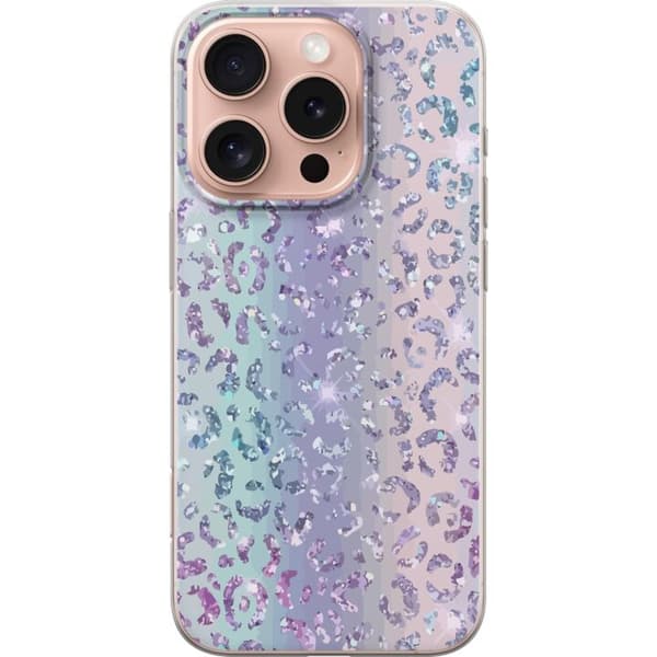 Kompatibelt Mobildeksel til Apple iPhone 16 Pro Glitter Leopard