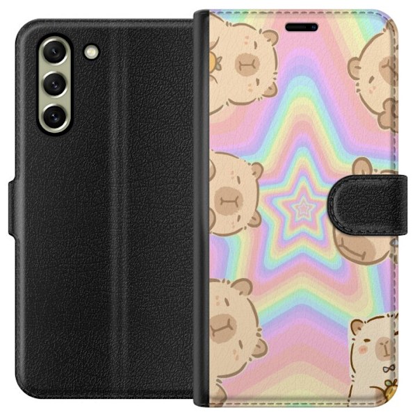 Samsung Galaxy S21 FE 5G Tegnebogsetui Kawaii Capybara Galaxy Sød Anime Dyr Rummotiv Kawaii Trend Gave TikTok Design