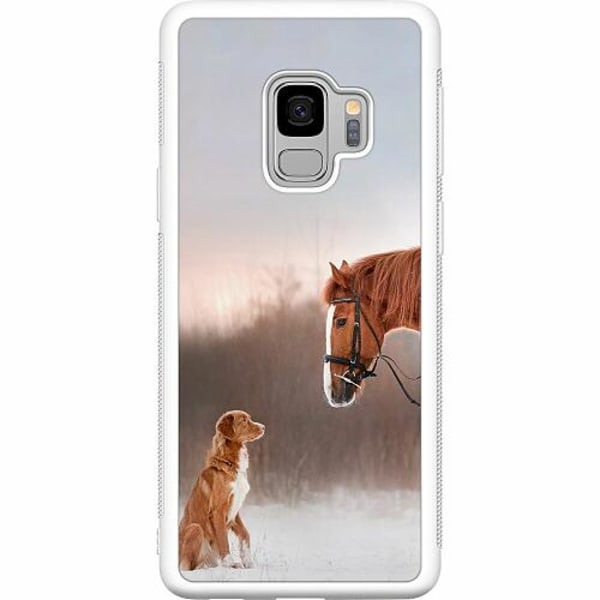 Samsung Galaxy S9 Soft Case (Vit) Häst & Hund