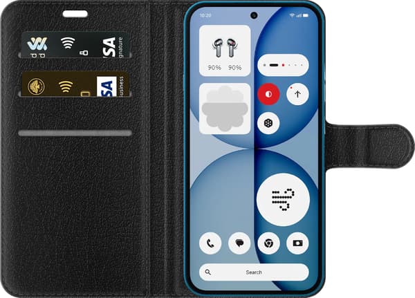 Kompatibel Tegnebogsetui til Nothing Phone (4a) Ternet flag - Sort motiv med sort-hvidt ternet flag. sort