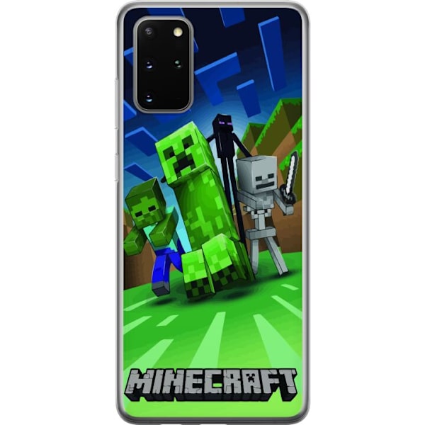 Samsung Galaxy S20+ Gennemsigtig cover Minecraft Creeper mobilskal i klassisk grön pixelstil