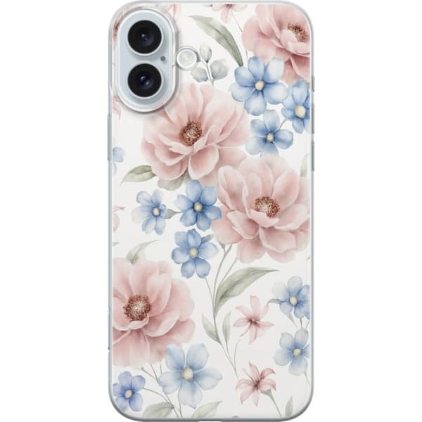 Kompatibelt Mobilskal till Apple iPhone 16 Plus Romantiska blommor
